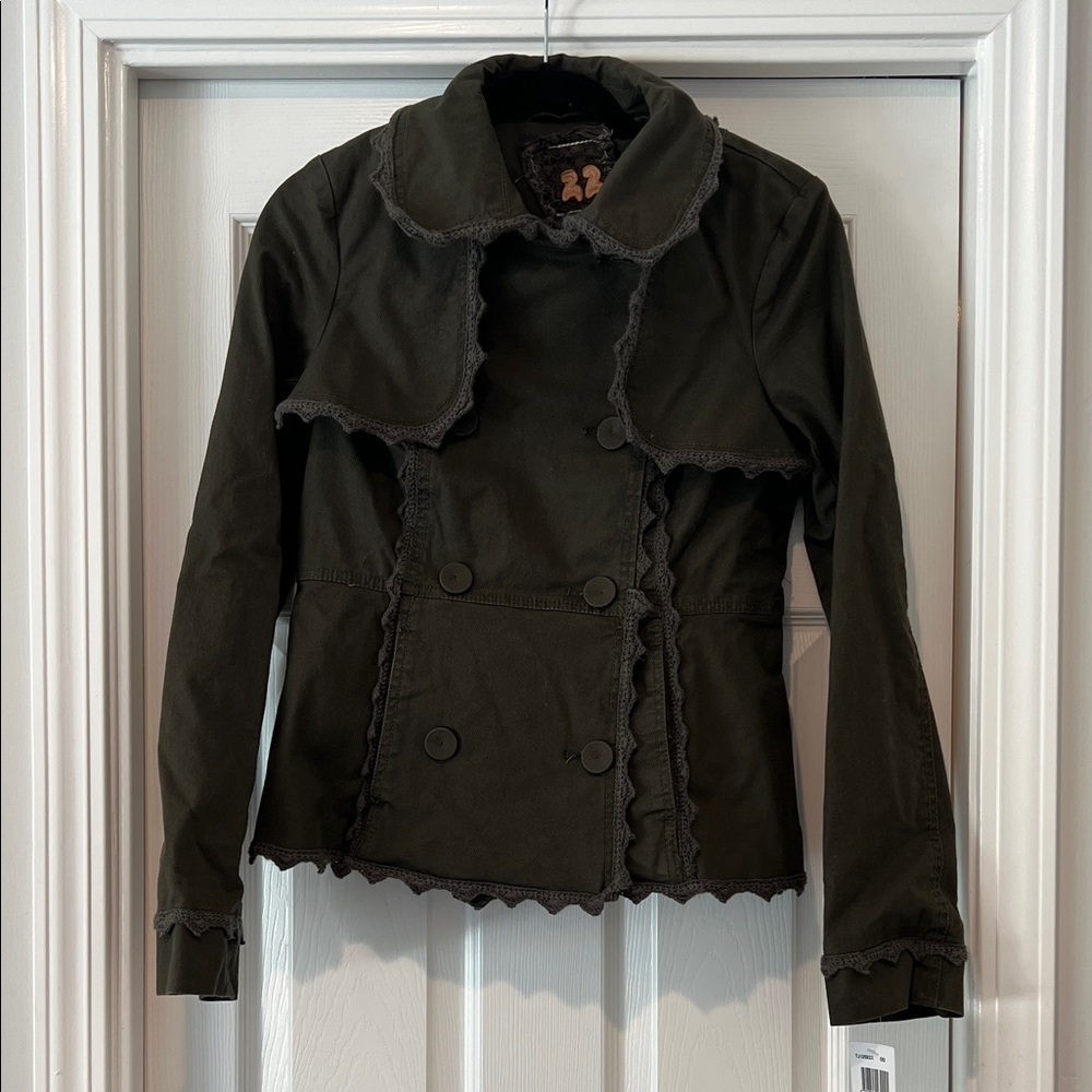 Twill Twenty Two Dark Olive Women's Cape Jacket NWT